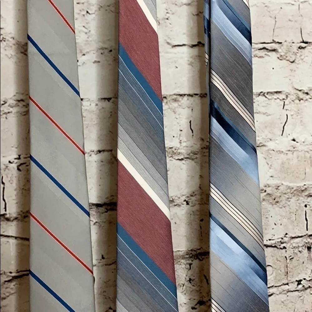 3 vintage upcycled striped ties